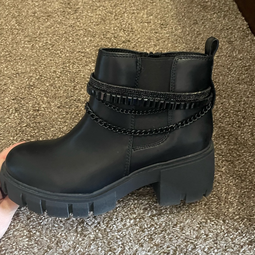 Torrid Black Ankle Boots with Chain Detail